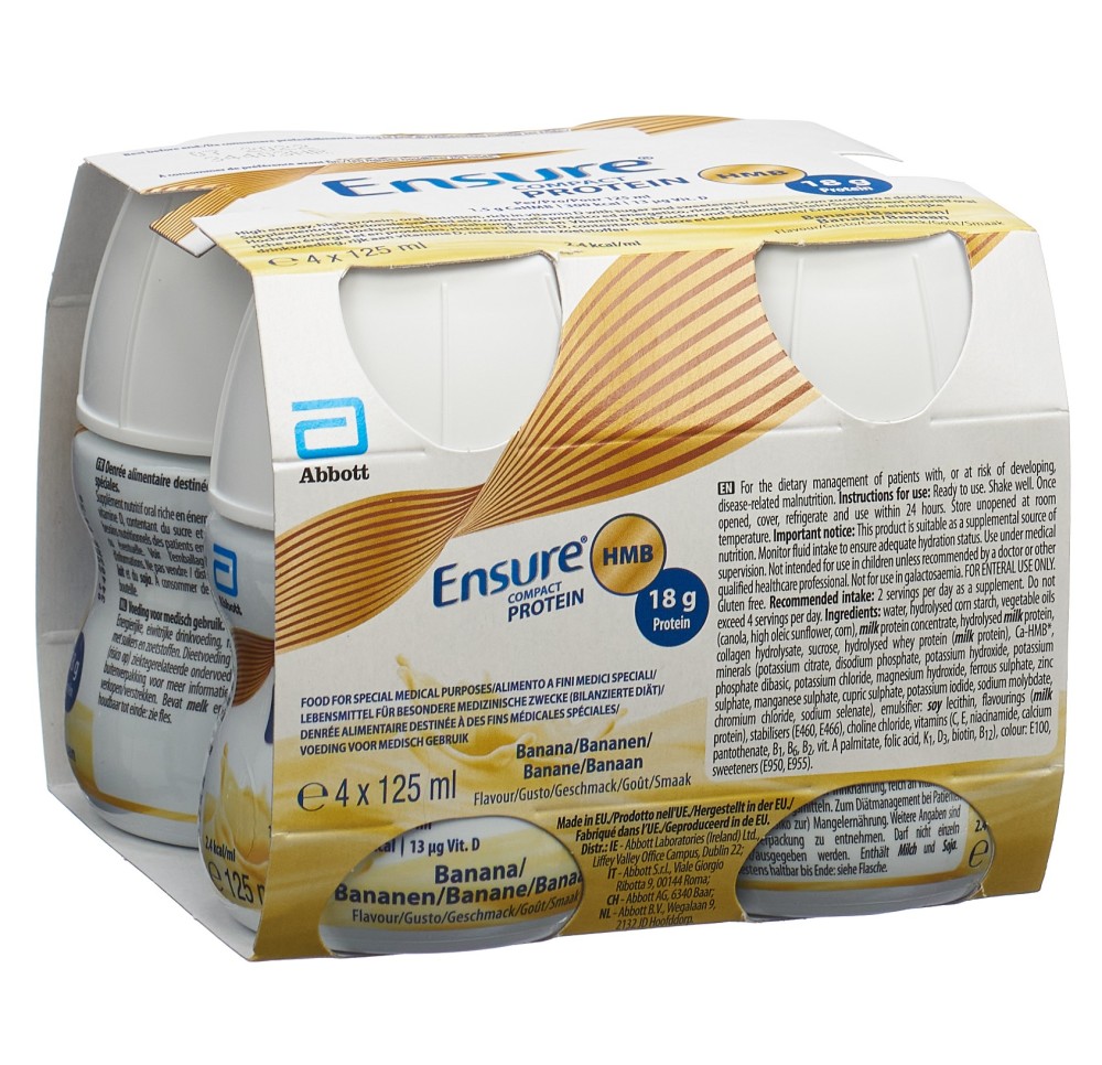 ENSURE Compact protéines HMB banane 4 x 125 ml