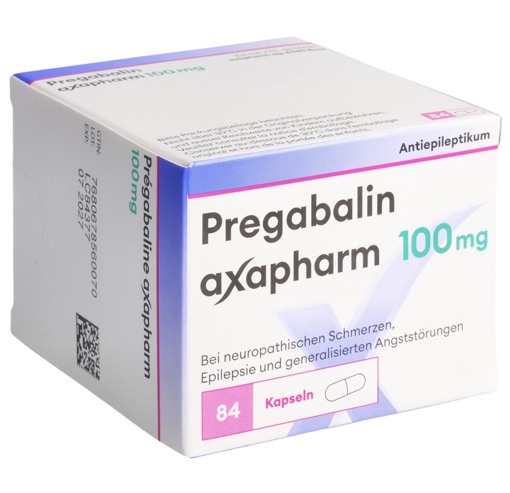 PREGABALINE axapharm caps 100 mg 84 pce