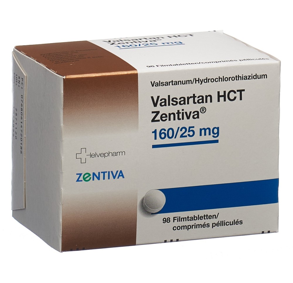 VALSARTAN HCT Zentiva cpr pell 160/25mg 98 pce