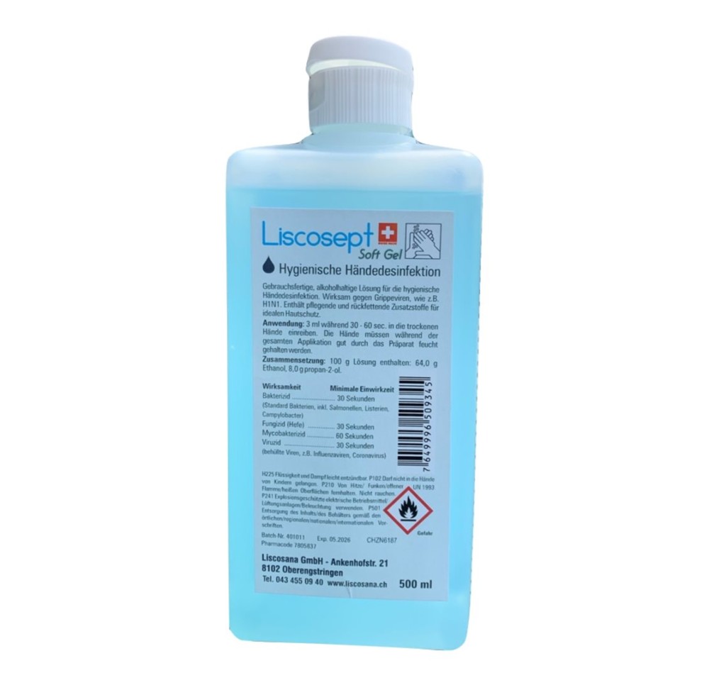 LISCOSEPT Soft Gel désinfectant mains VS fl 500 ml