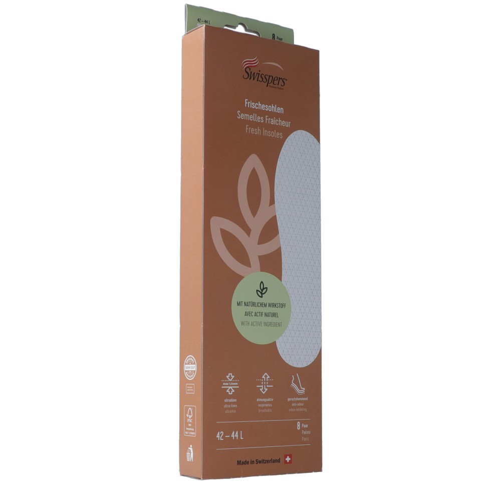 SWISSPERS semelles fraîcheur L 44 blanc 8 paire