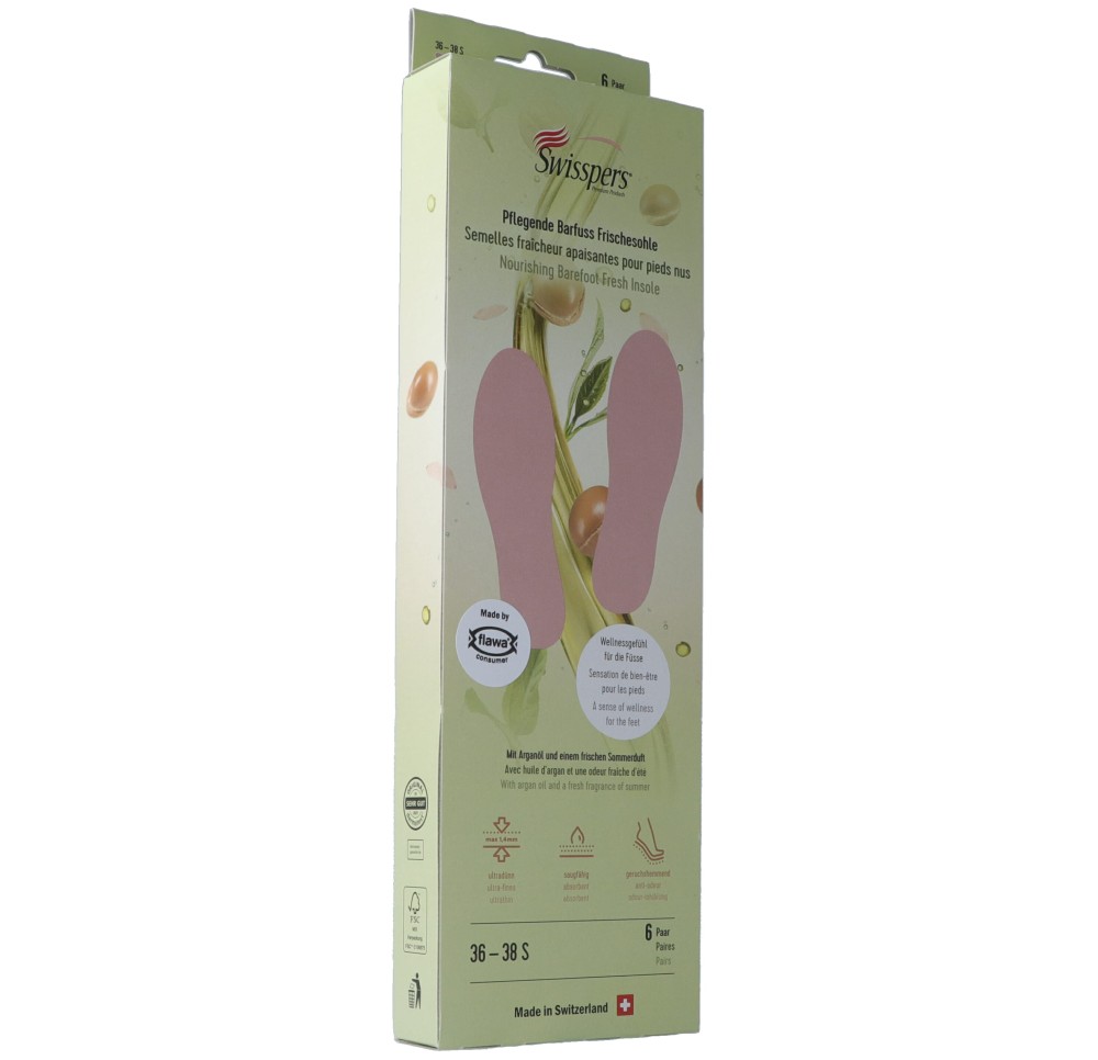 SWISSPERS semell fraî pieds nus S 38 rosé 6 paire