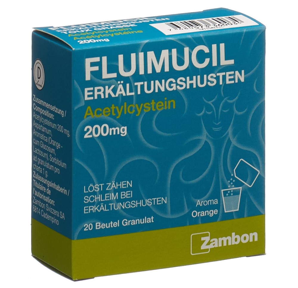 FLUIMUCIL toux grasse gran 200 mg 20 pce
