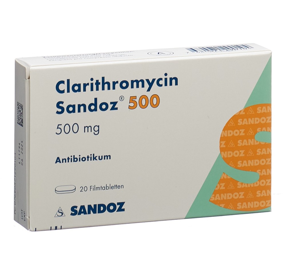 CLARITHROMYCINE Sandoz cpr pell 500 mg 20 pce