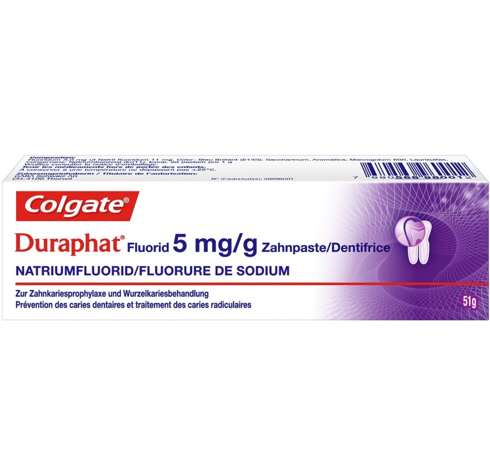 DURAPHAT Fluorid Dentifrice 5 mg/g tb 51 g