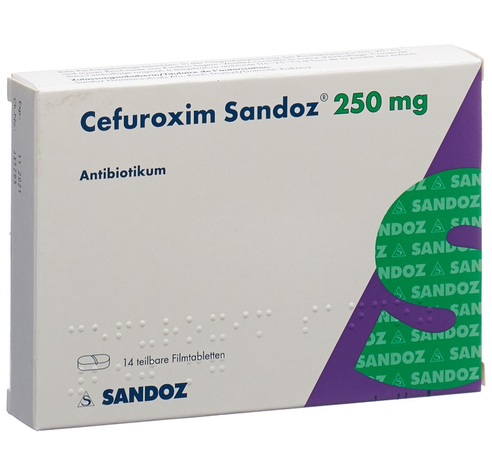 CEFUROXIME Sandoz cpr pell 250 mg 14 pce