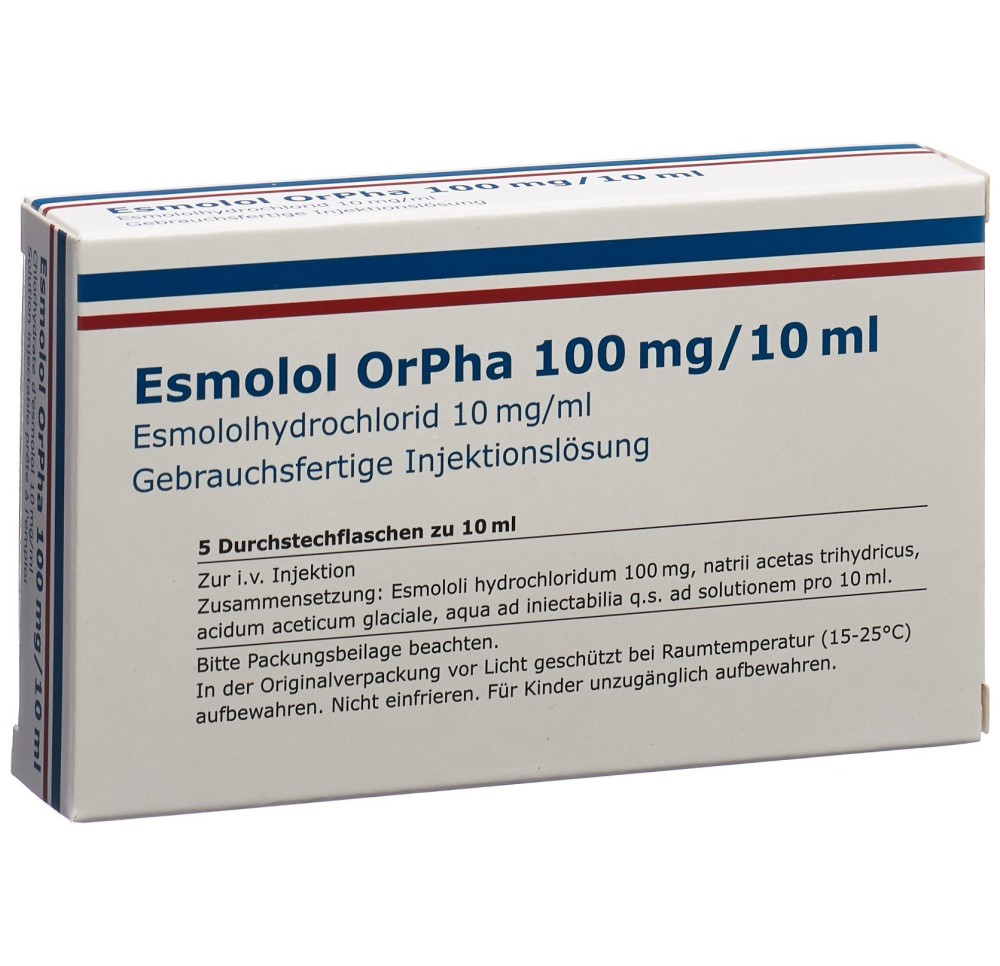 ESMOLOL OrPha sol inj 100 mg/10ml 5 flac 10 ml