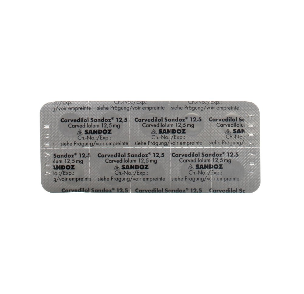 CARVEDILOL Sandoz cpr 12.5 mg 100 pce
