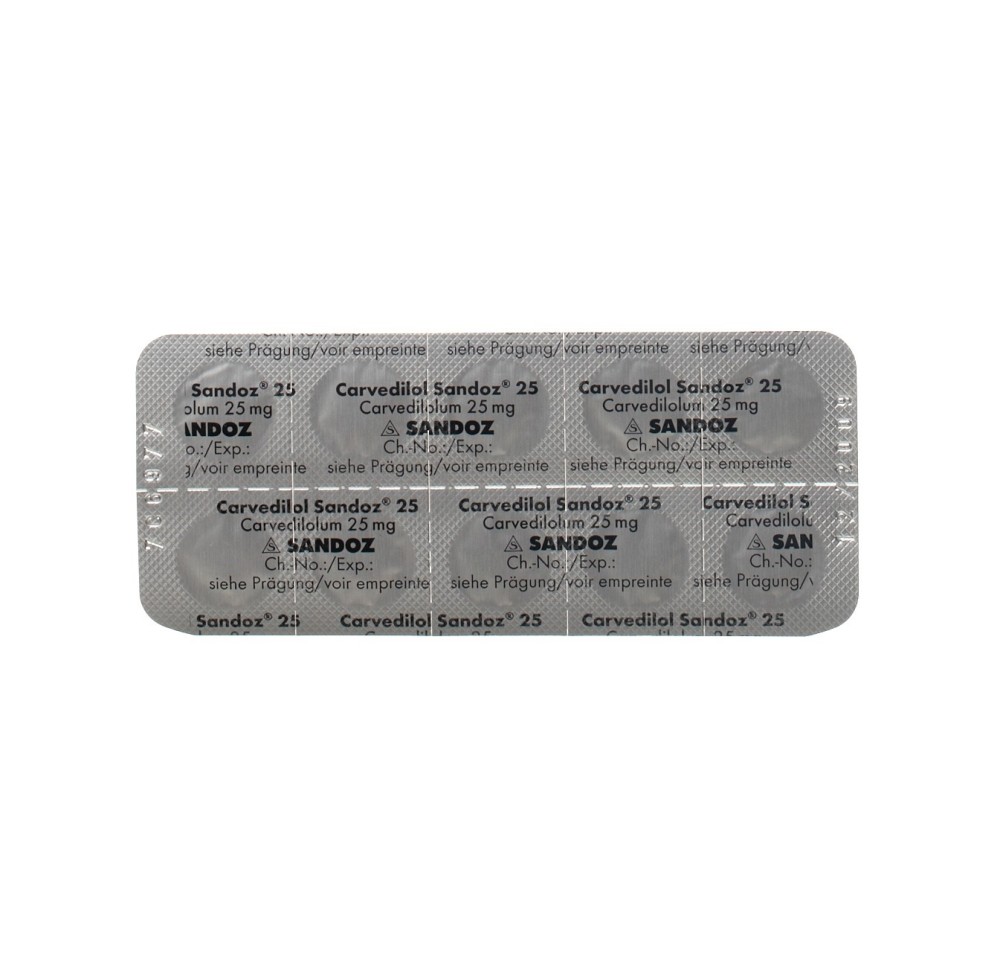 CARVEDILOL Sandoz cpr 25 mg 100 pce