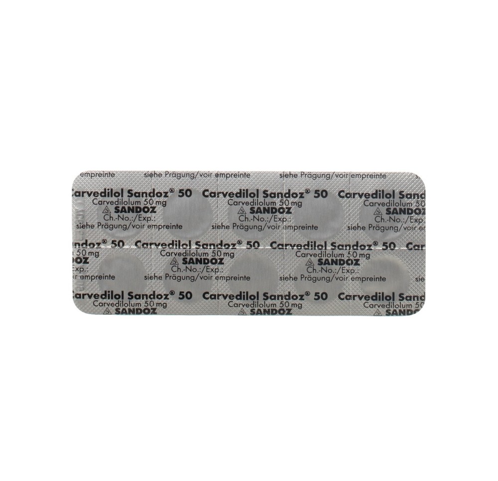 CARVEDILOL Sandoz cpr 50 mg 100 pce