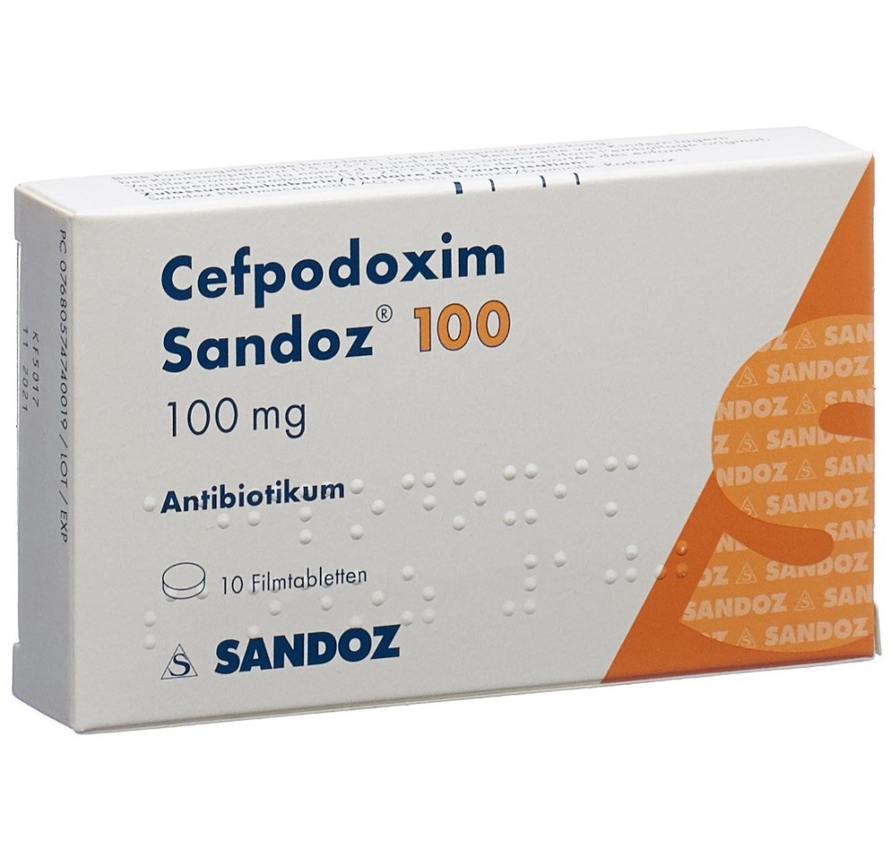 CEFPODOXIME Sandoz cpr pell 100 mg 10 pce