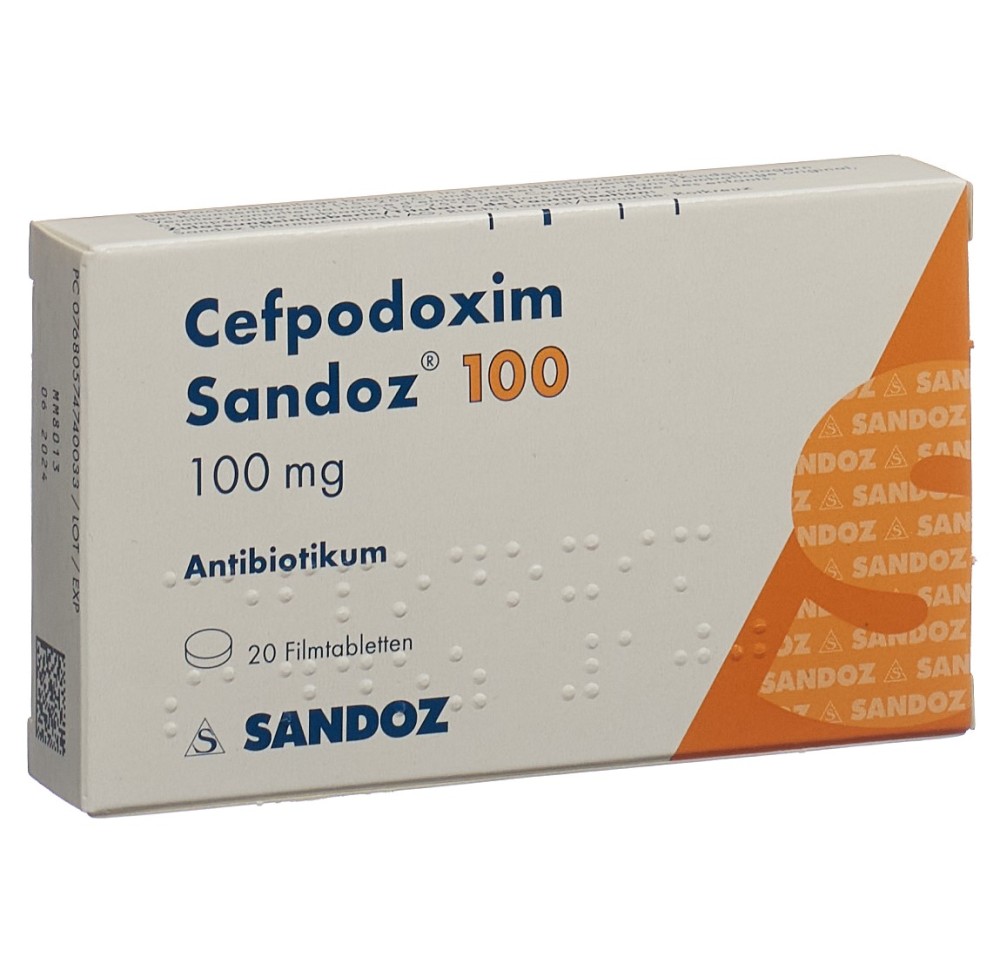 CEFPODOXIME Sandoz cpr pell 100 mg 20 pce