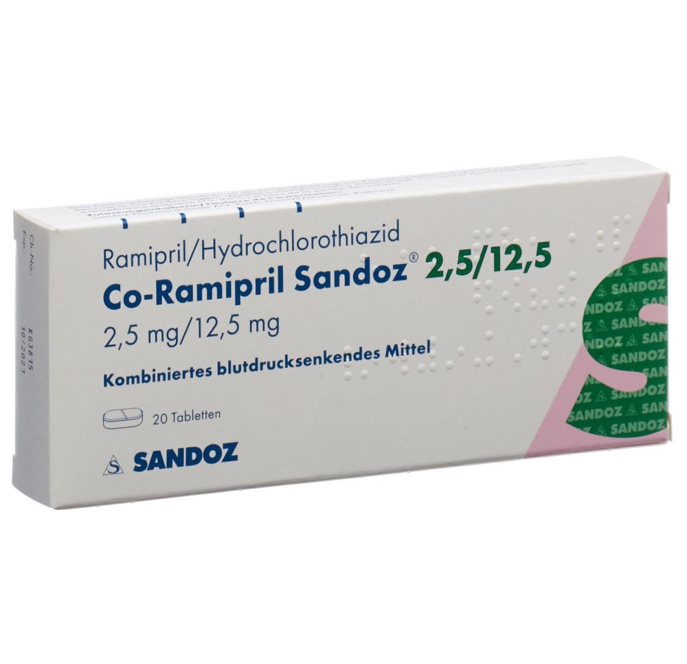 CO-RAMIPRIL Sandoz cpr 2.5/12.5 20 pce