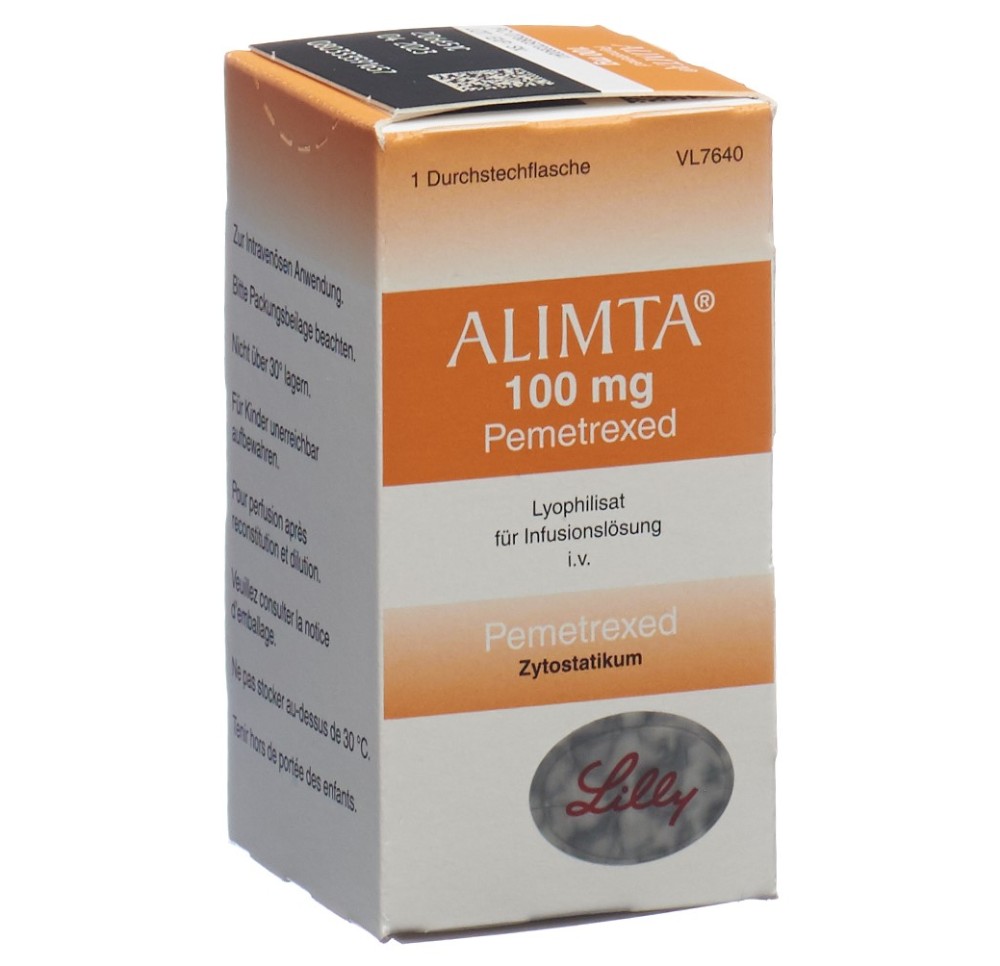 ALIMTA subst sèche 100 mg pour sol perf flac