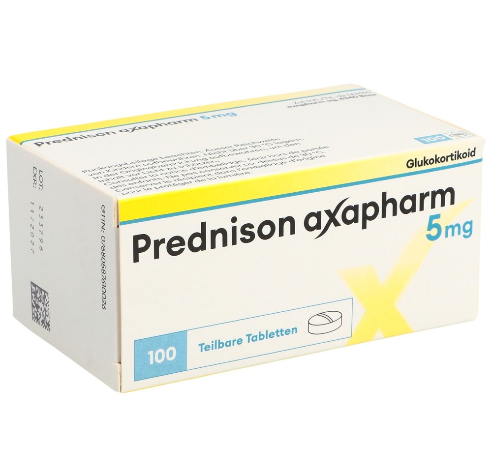 PREDNISONE axapharm cpr 5 mg 100 pce