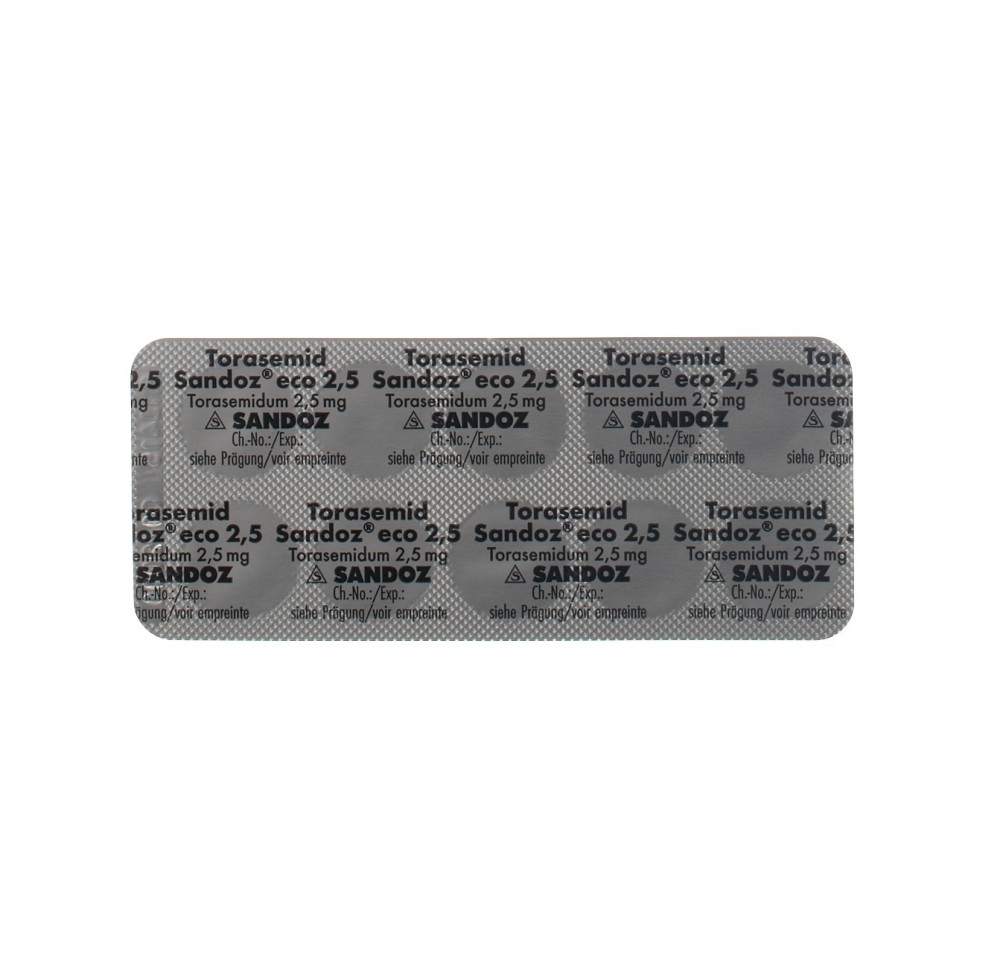 TORASEMIDE Sandoz eco cpr 2.5 mg 100 pce