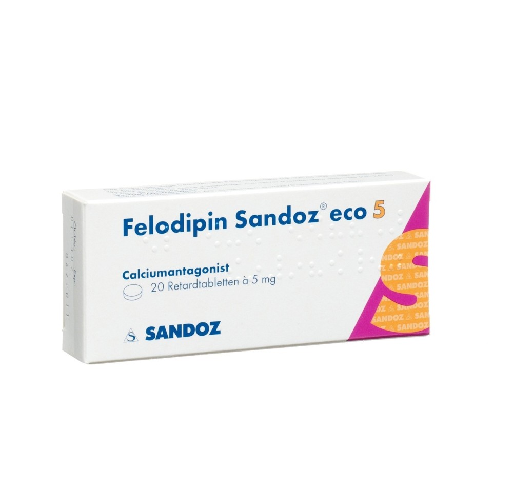 FELODIPINE Sandoz eco cpr ret 5 mg 20 pce
