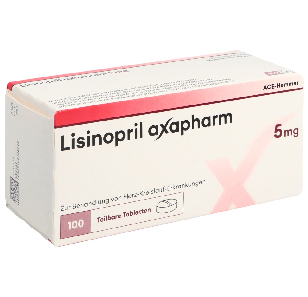 LISINOPRIL axapharm cpr 5 mg 100 pce