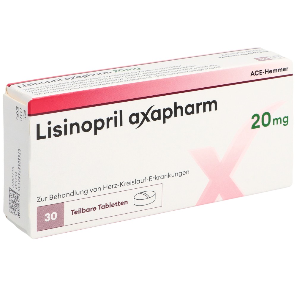 LISINOPRIL axapharm cpr 20 mg 30 pce