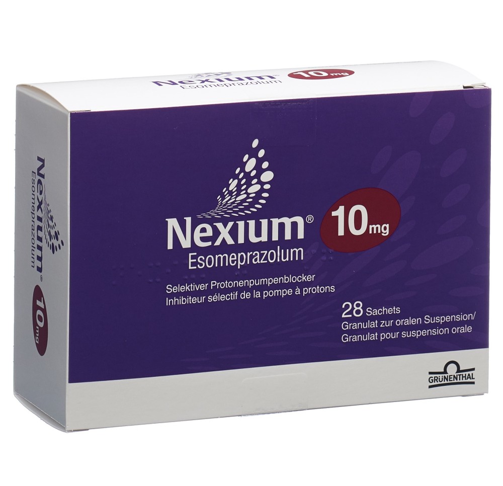 NEXIUM gran 10 mg pour susp orale sach 28 pce