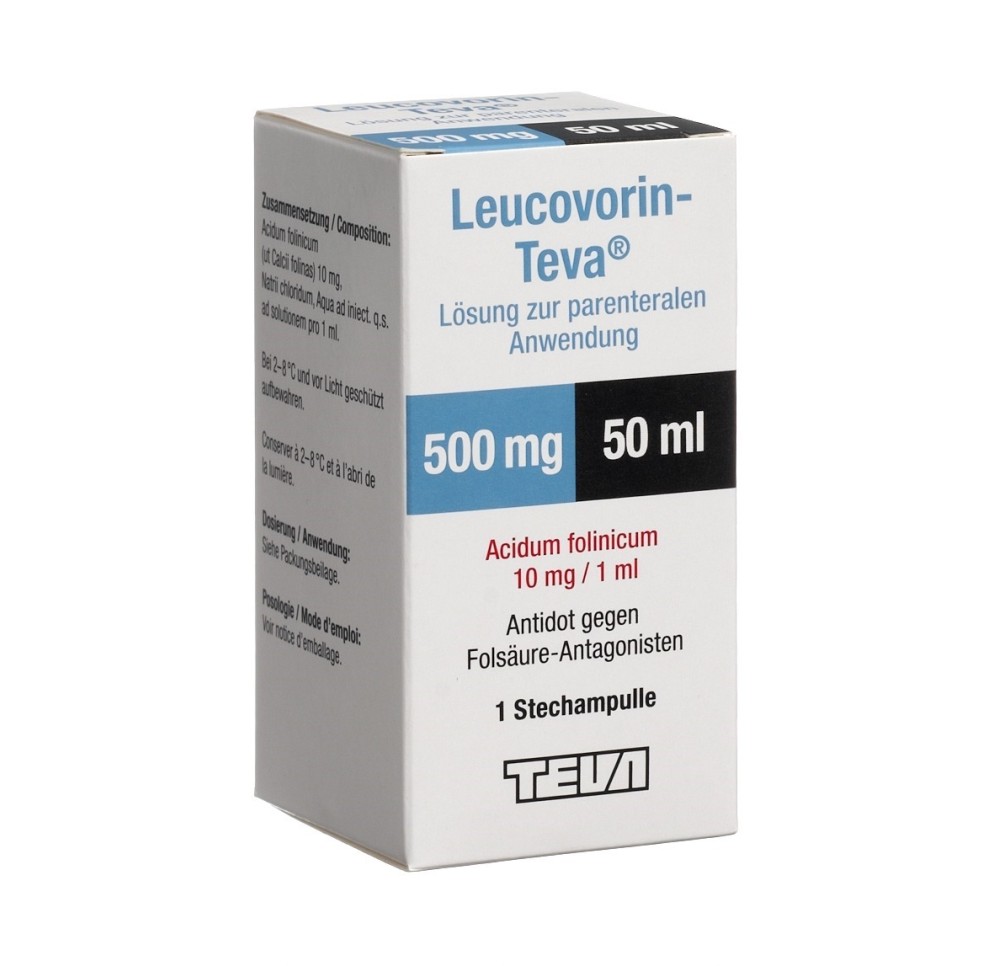 LEUCOVORIN Teva sol inj 500 mg/50ml flac 50 ml