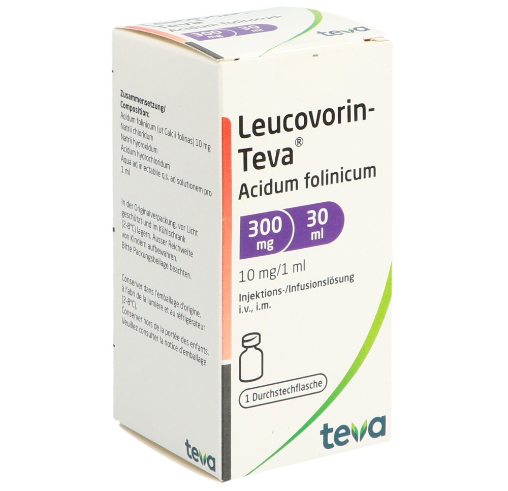 LEUCOVORIN Teva sol inj 300 mg/30ml flac 30 ml