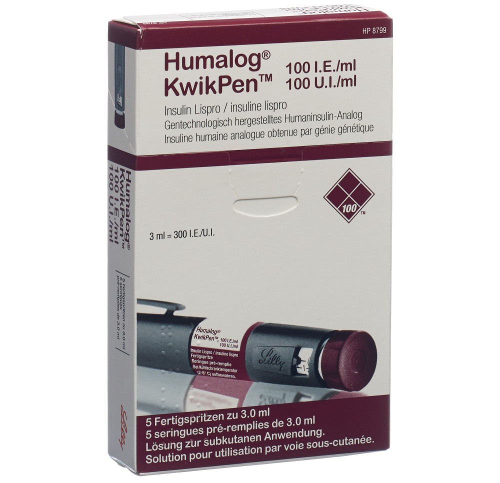 HUMALOG KwikPen sol inj 100 UI/ml 5 stylo pré 3 ml