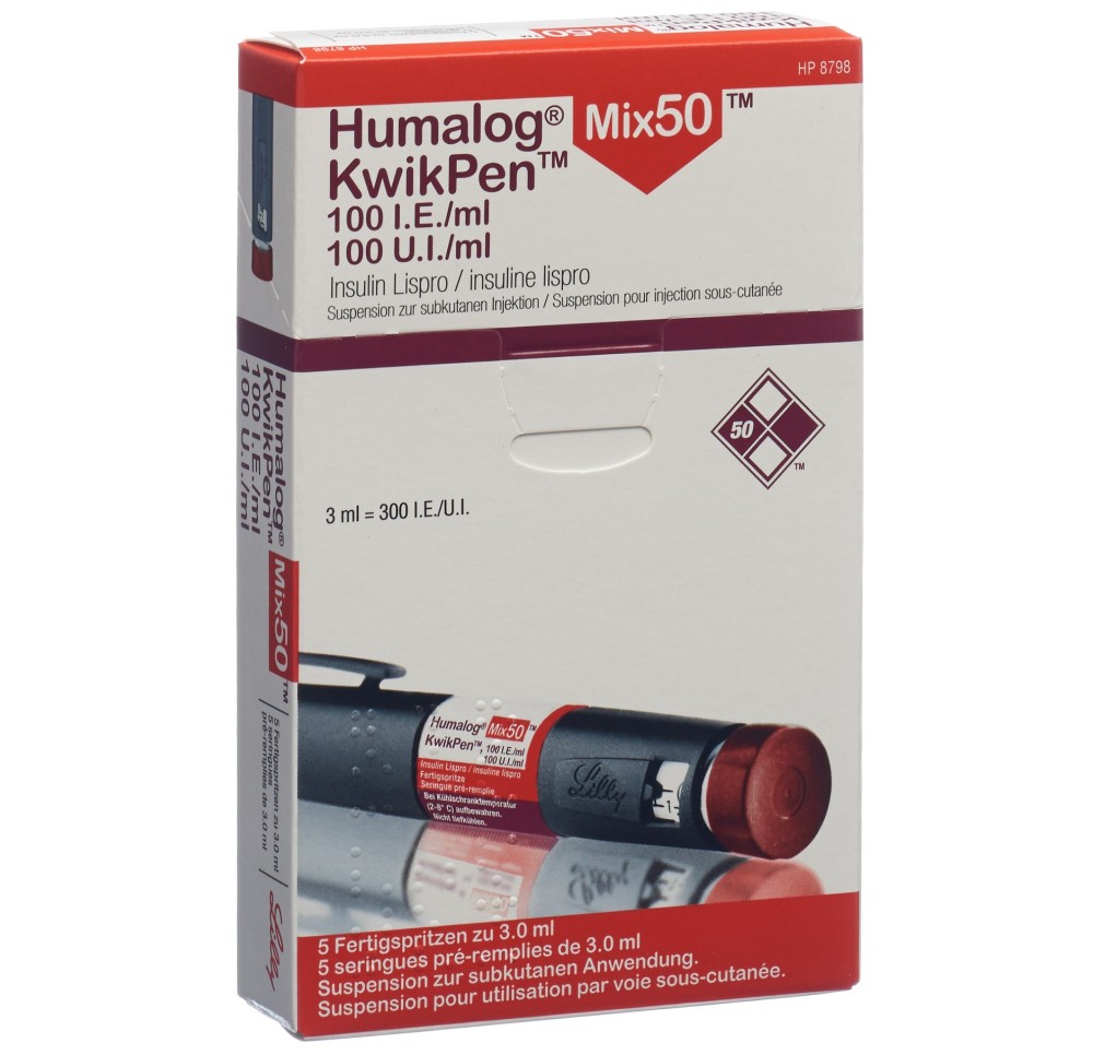 HUMALOG Mix 50 KwikPen 100 UI/ml 5 ser pré 3 ml