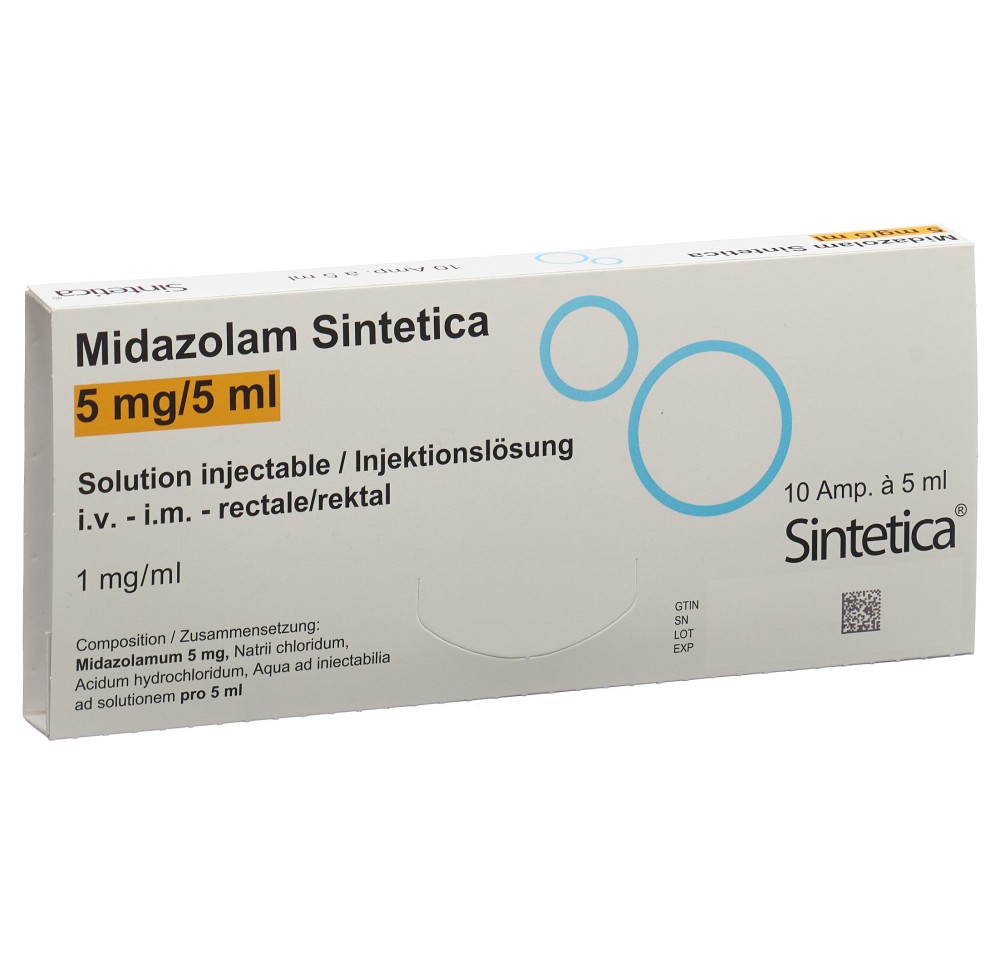 MIDAZOLAM Sintetica sol inj 5 mg/5ml 10 amp 5 ml