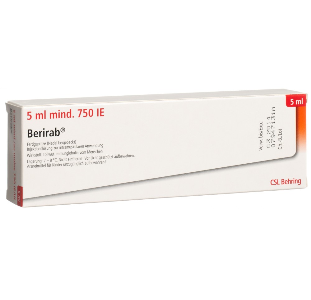 BERIRAB sol inj 750 UI/5ml ser pré 5 ml