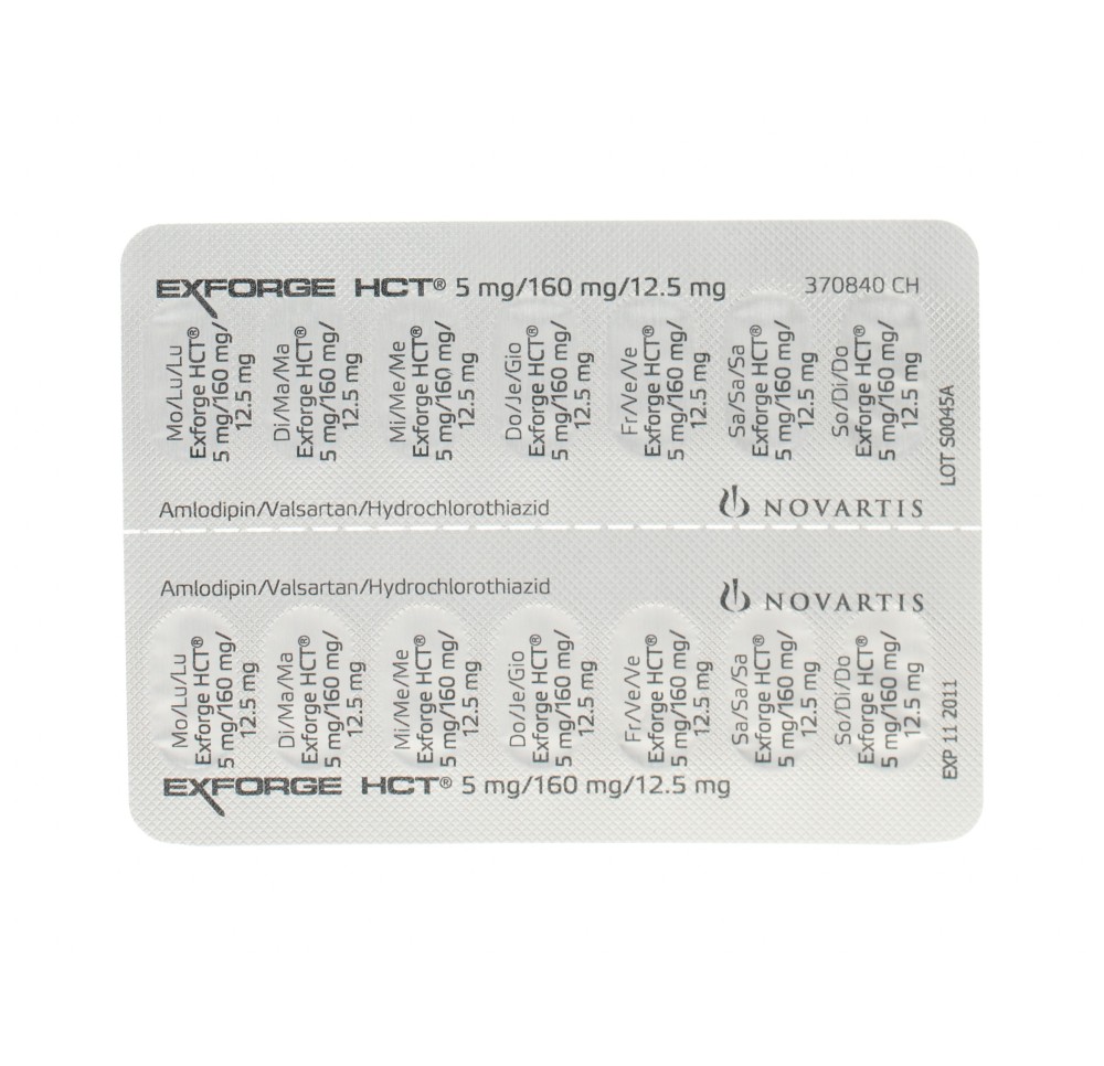 EXFORGE HCT cpr pell 5mg/160mg/12.5mg 98 pce