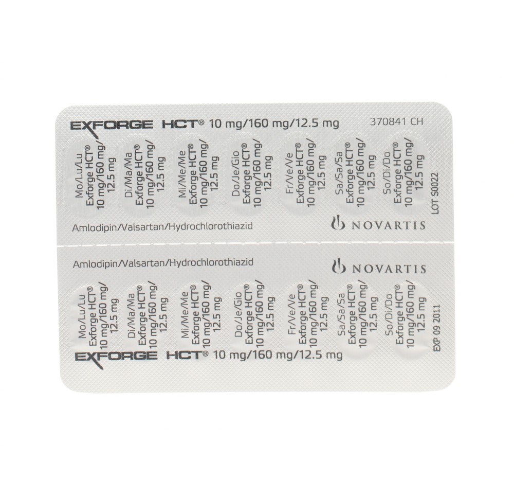 EXFORGE HCT cpr pell 10mg/160mg/12.5mg 98 pce
