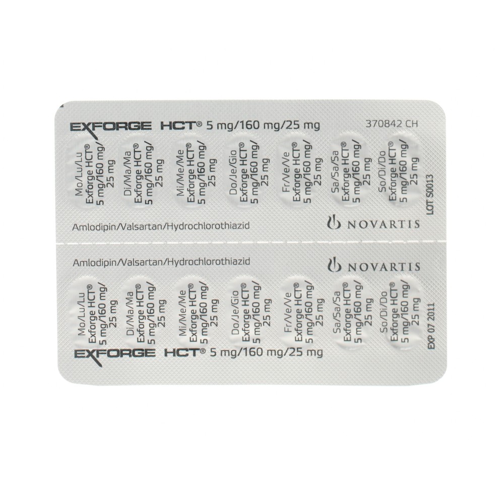 EXFORGE HCT cpr pell 5mg/160mg/25mg 98 pce