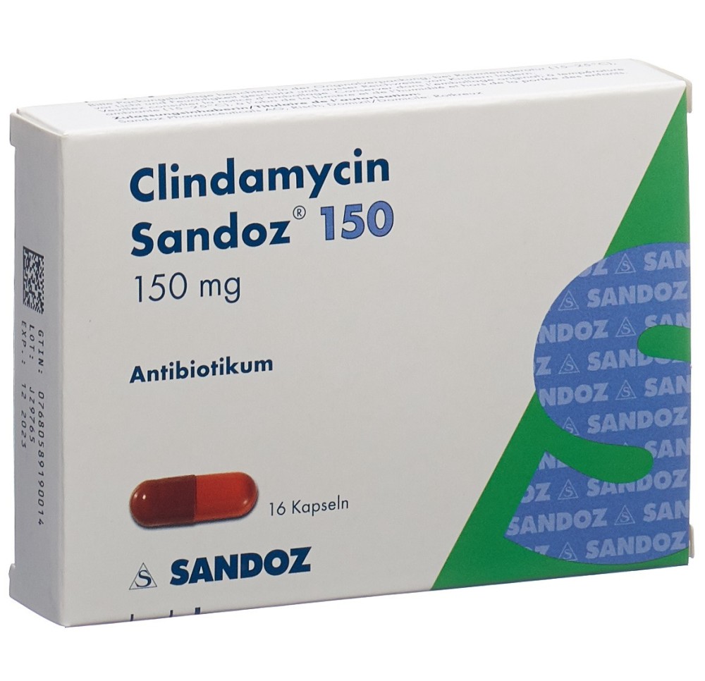 CLINDAMYCINE Sandoz caps 150 mg 16 pce