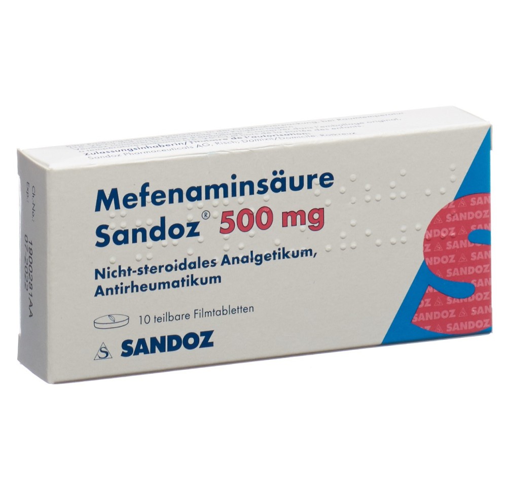 ACIDE MEFENAMIQUE Sandoz cpr pell 500 mg 10 pce