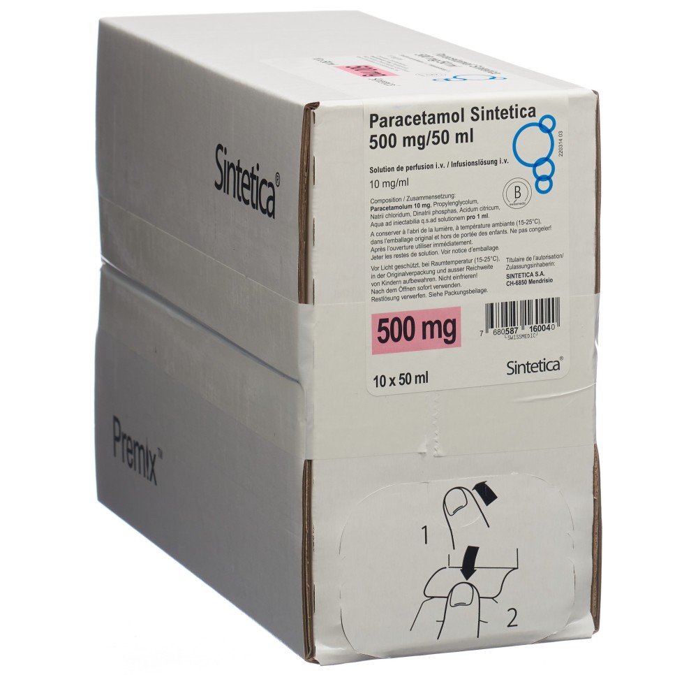 PARACETAMOL Sintetica 500 mg/50ml 10 sach 50 ml