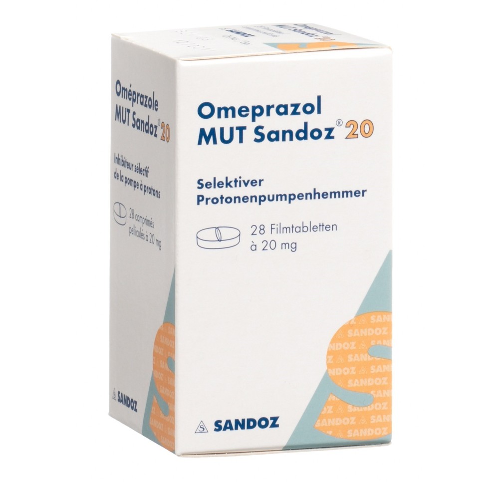 OMEPRAZOLE MUT Sandoz cpr pell 20 mg bte 28 pce