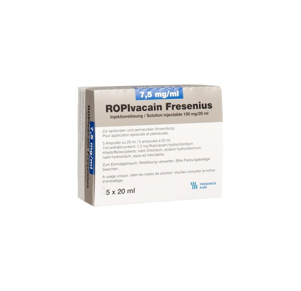 ROPIVACAIN Fresenius 7.5 mg/ml 20ml amp 5 pce