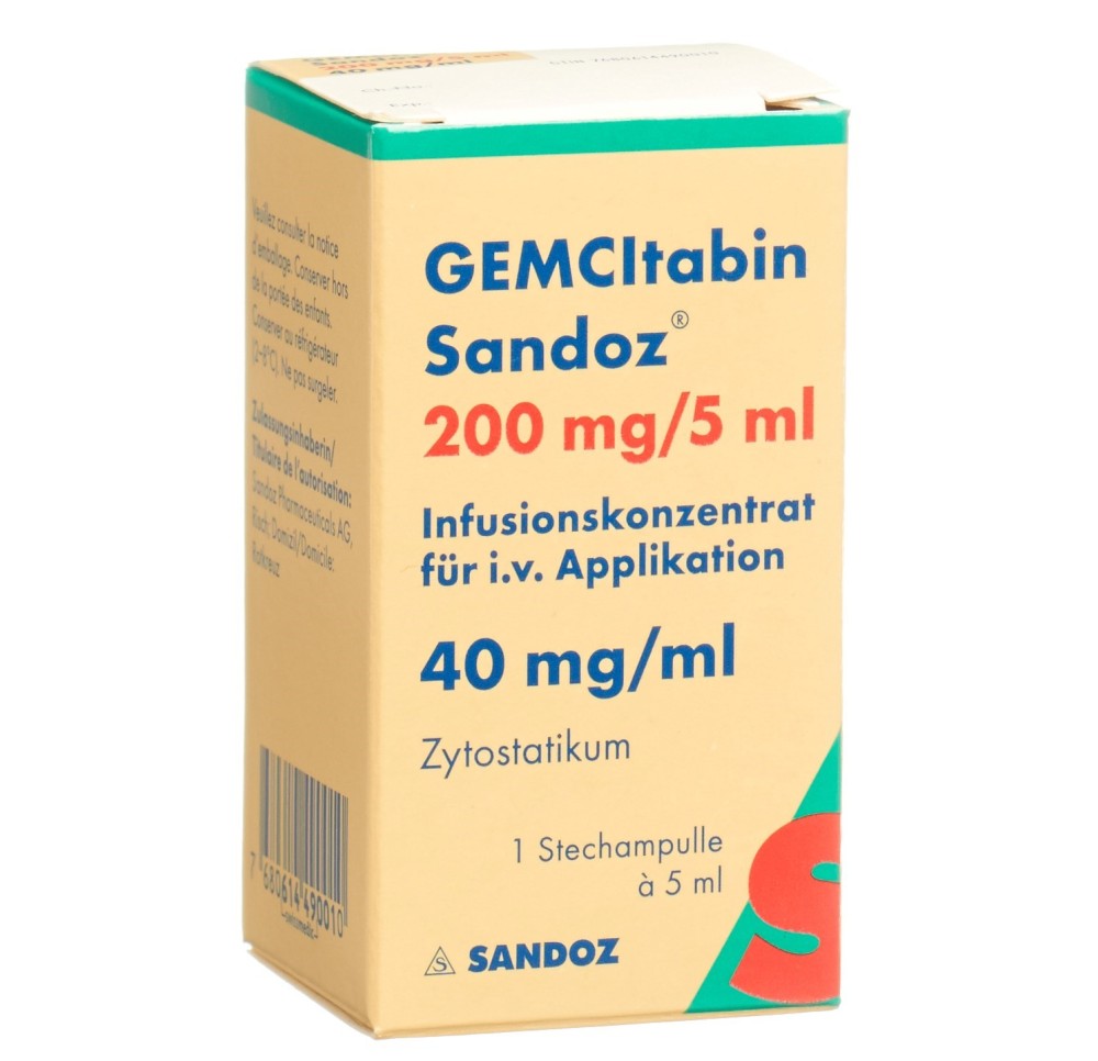 GEMCITABINE Sandoz conc perf 200 mg/5ml flac