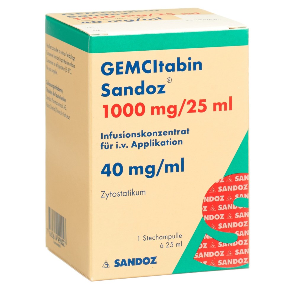 GEMCITABINE Sandoz conc perf 1000 mg/25ml flac