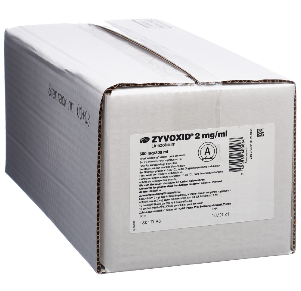 ZYVOXID sol perf 2 mg/ml 10 Freeflex 300 ml