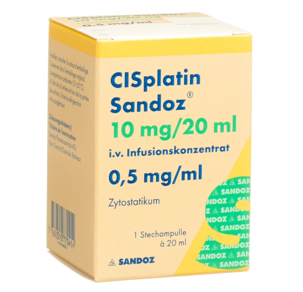 CISPLATINE Sandoz 10 mg/20ml flac 20 ml
