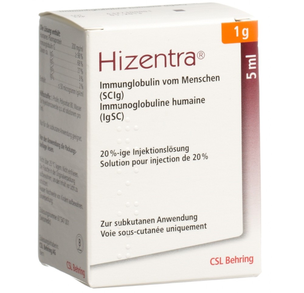 HIZENTRA sol inj 1 g/5ml flac 5 ml