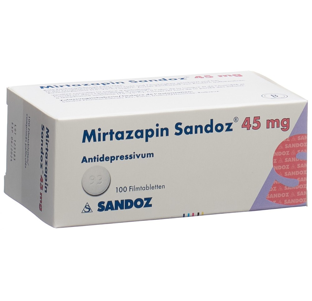 MIRTAZAPINE Sandoz cpr pell 45 mg 100 pce