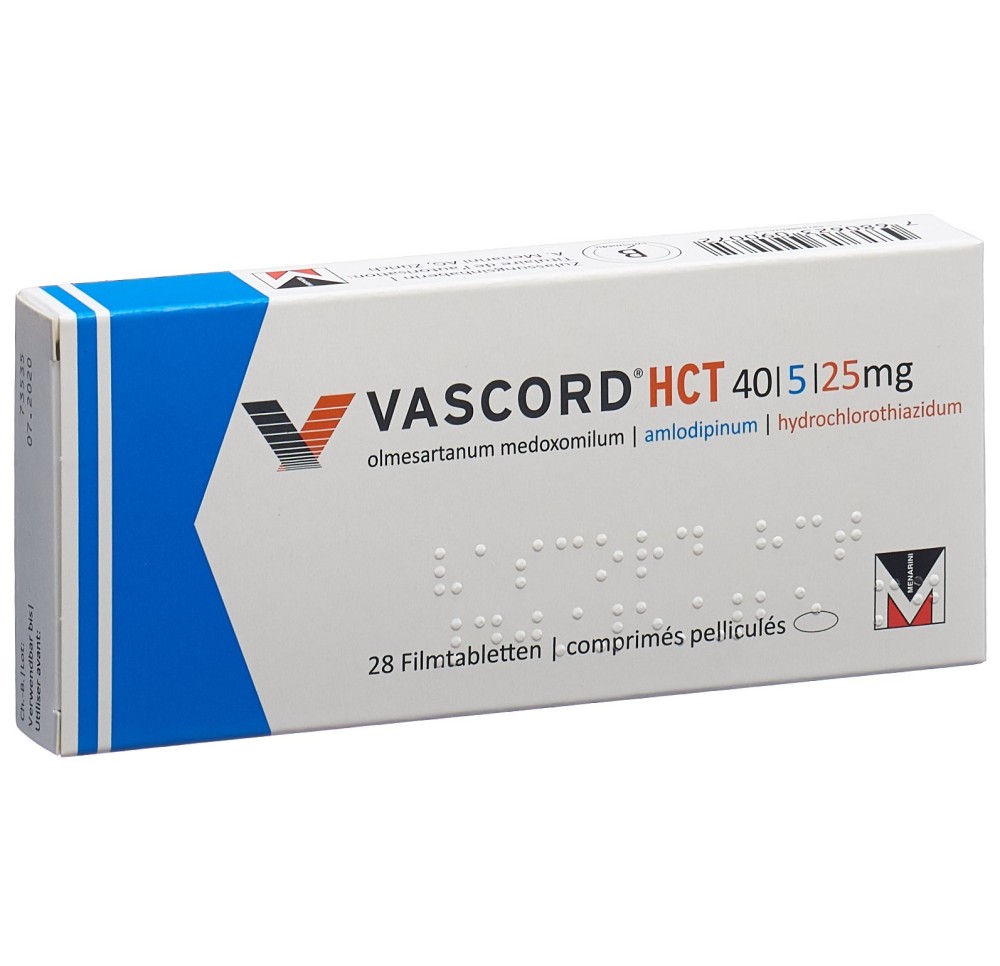 VASCORD HCT cpr pell 40/5/25 mg 28 pce