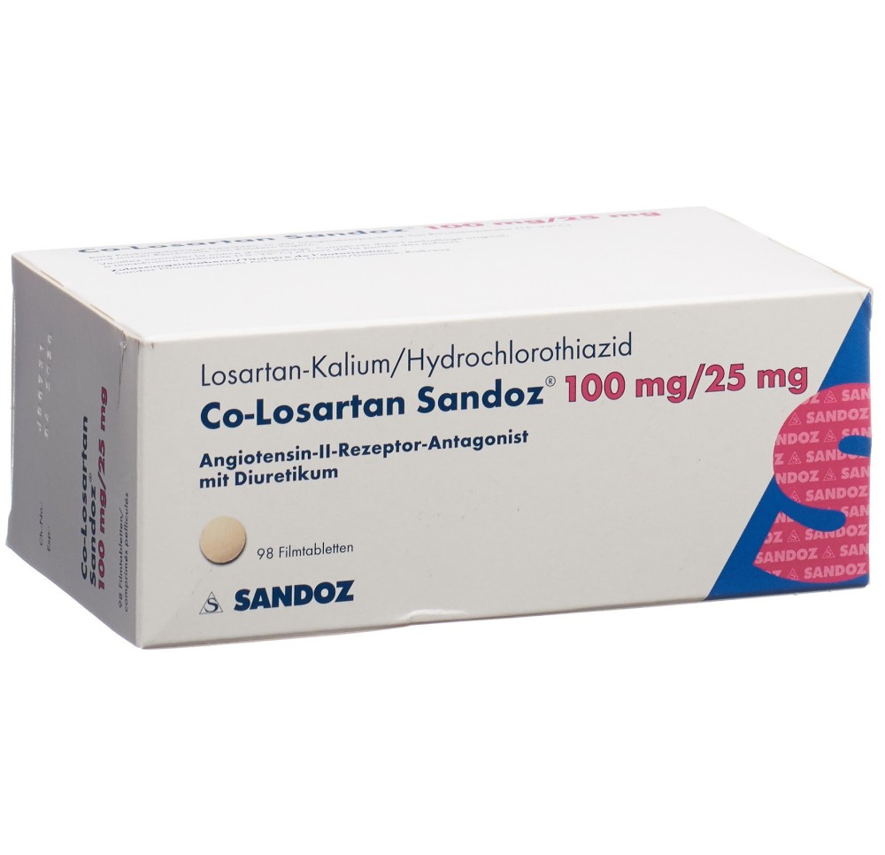 CO-LOSARTAN Sandoz cpr pell 100/25mg 98 pce