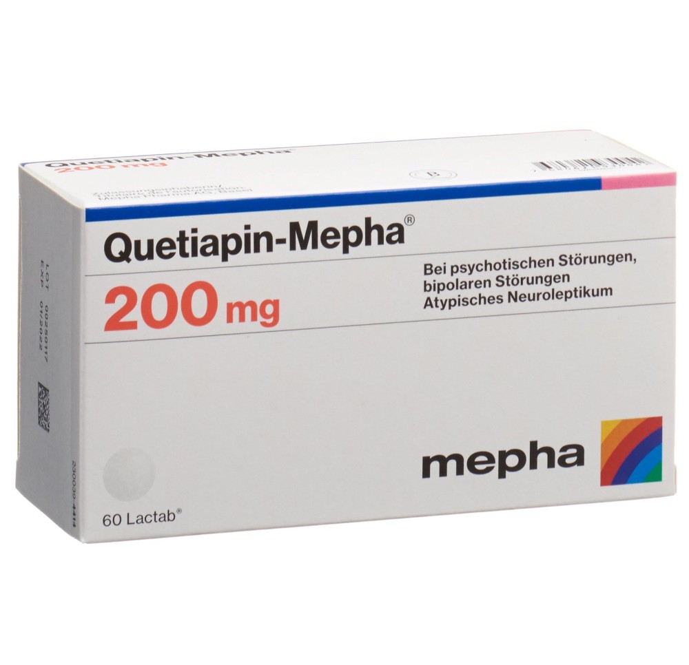 QUETIAPIN Mepha cpr pell 200 mg 60 pce