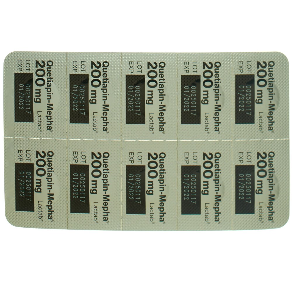 QUETIAPIN Mepha cpr pell 200 mg 100 pce