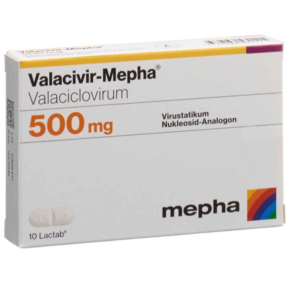 VALACIVIR Mepha cpr pell 500 mg 10 pce