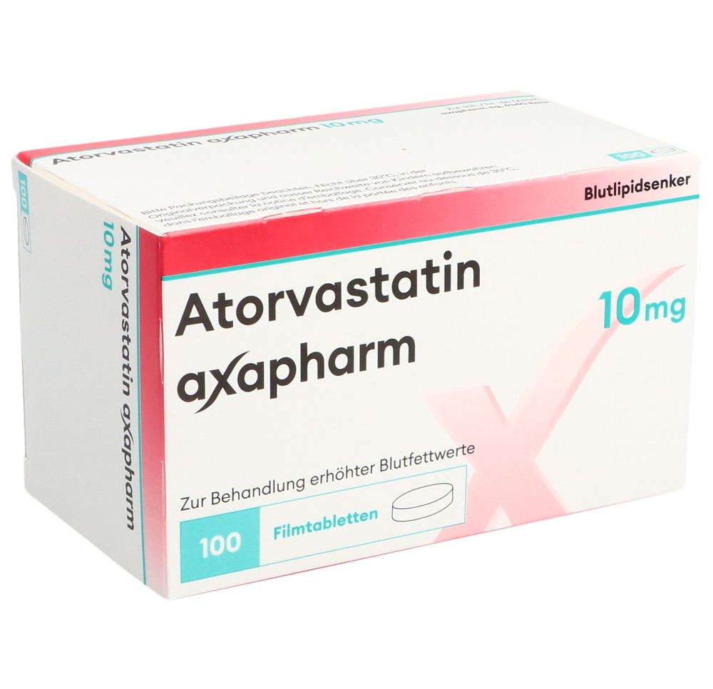ATORVASTATINE axapharm cpr pell 10 mg 100 pce